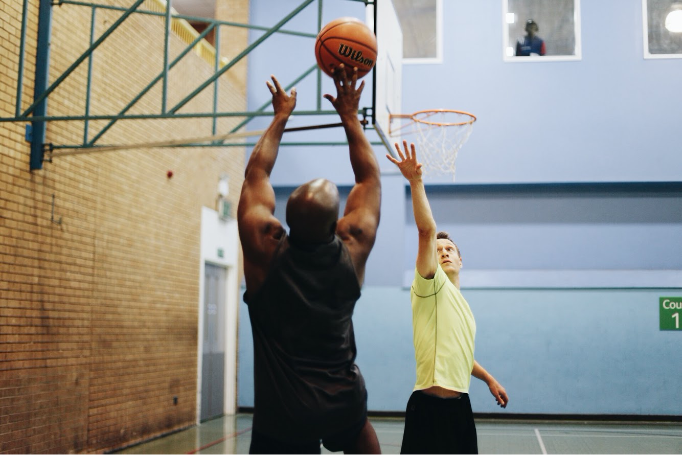 Basketball players in action - finding local games
